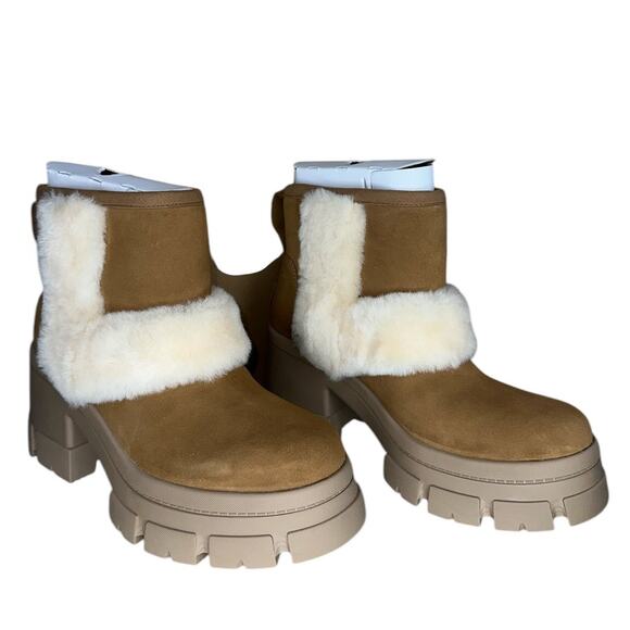 NWB UGG Brooklyn Sunburst Chestnut Brown Platform Ankle Booties Boots Size 8 - Picture 6 of 10